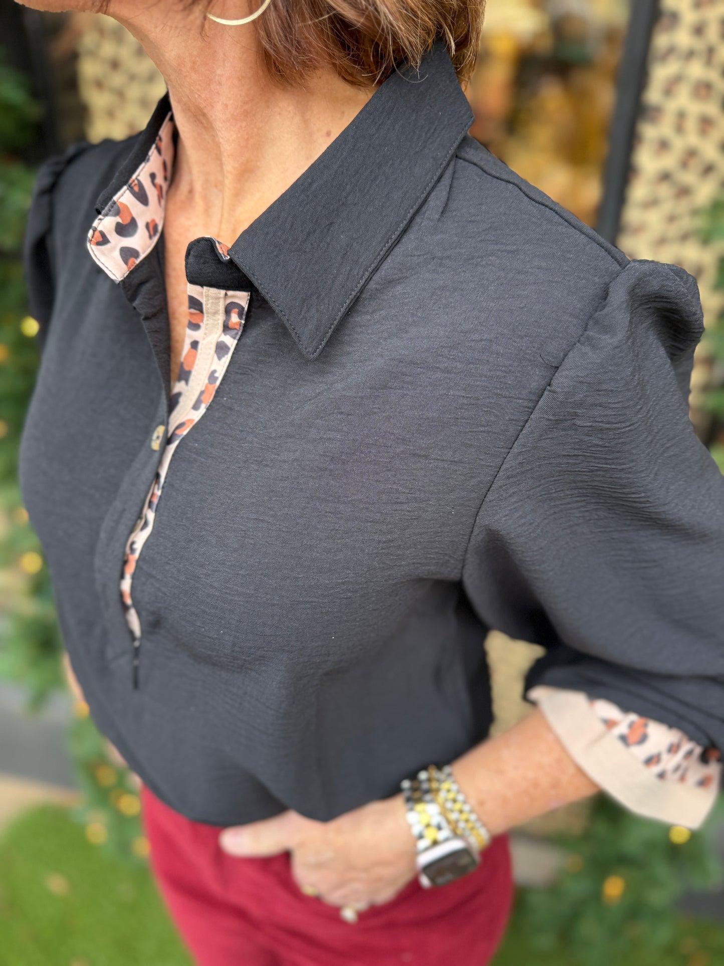 Leopard Patchwork Top