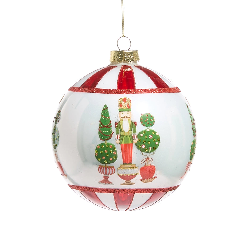 5" Merry Topiary and Nutcracker Ball Ornament