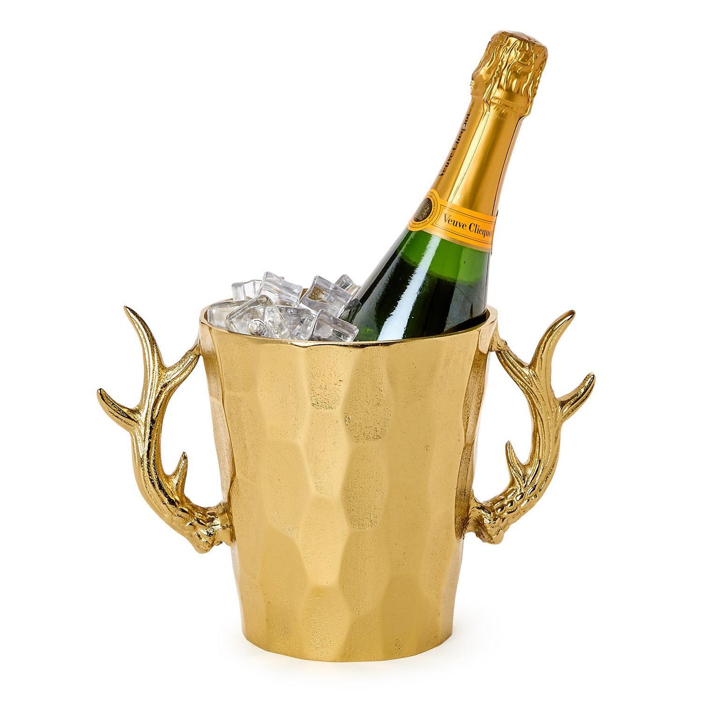 Gold Stag Antlers Faceted Ice Bucket / Bottle Chiller