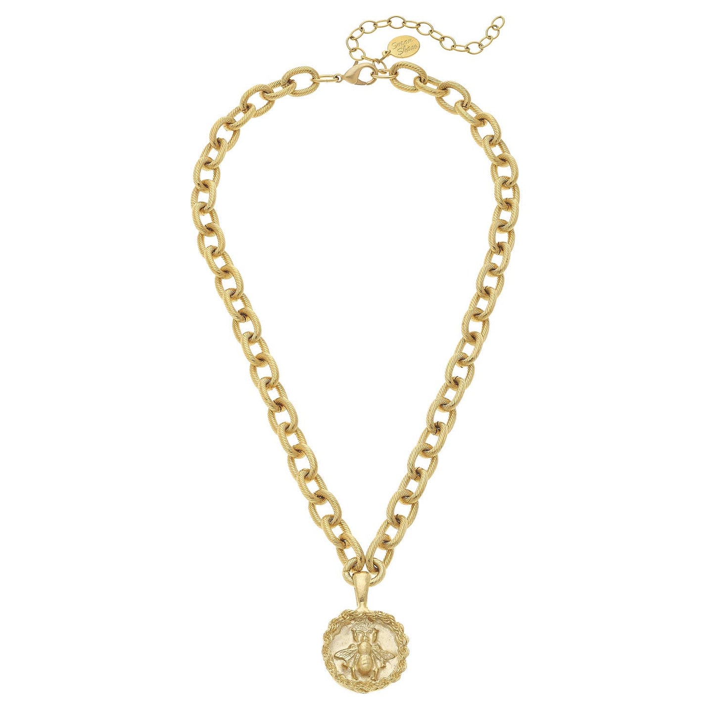 Small Gold Bee Pendant on Chain Necklace