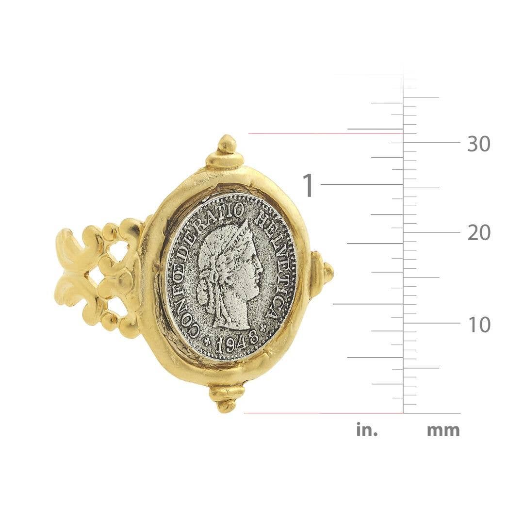 Handcast Gold and Silver Coin Adjustable Ring