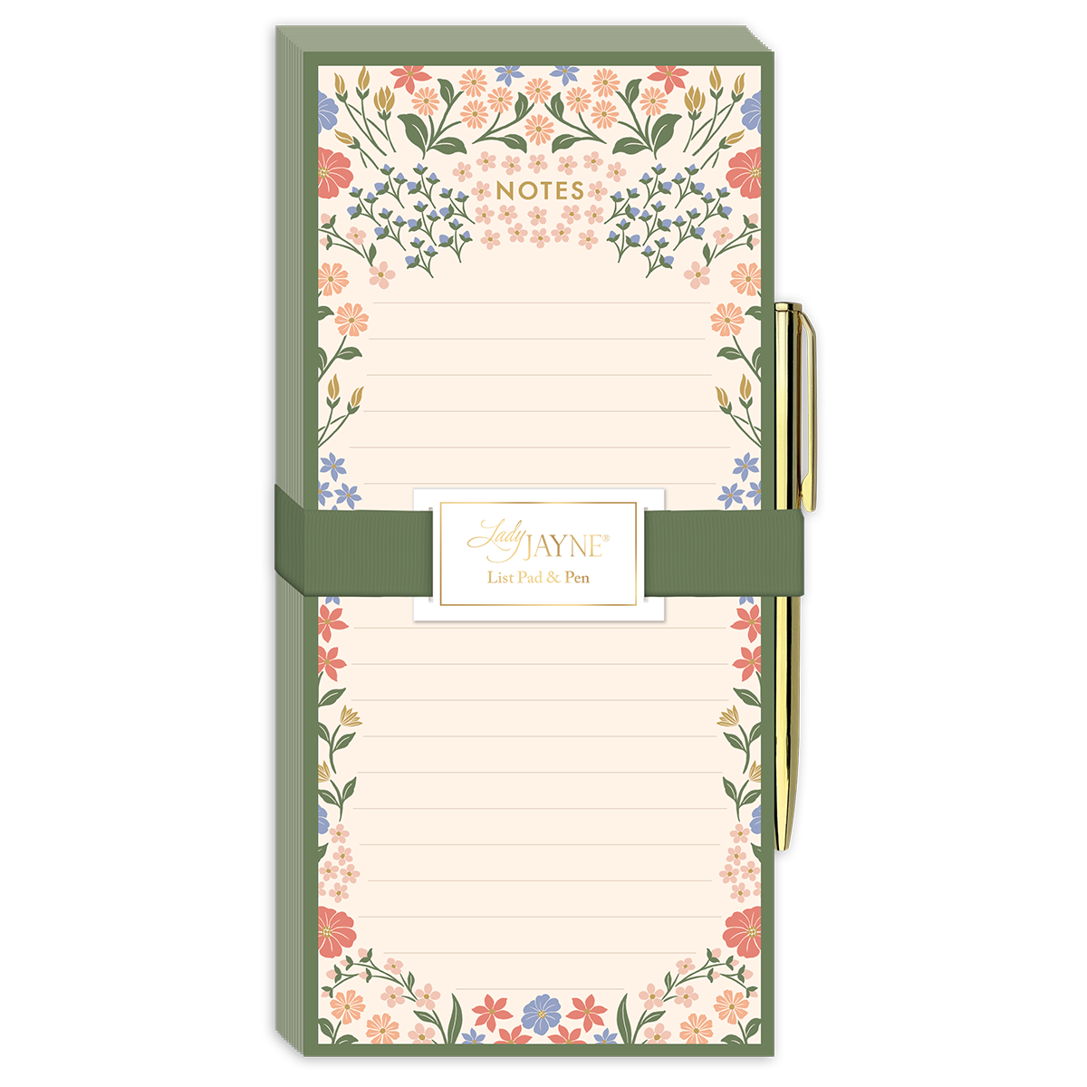 Ditsy Magnetic List Pad with Pen