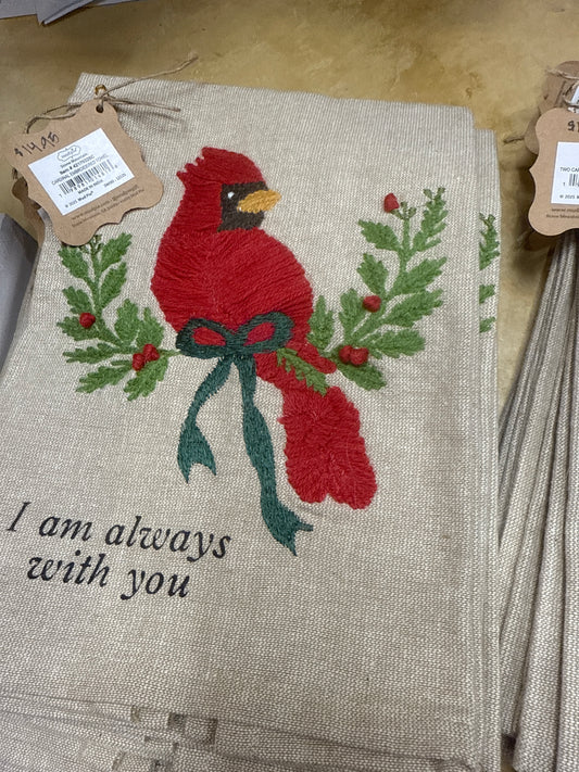 Cardinal Embordered Towel