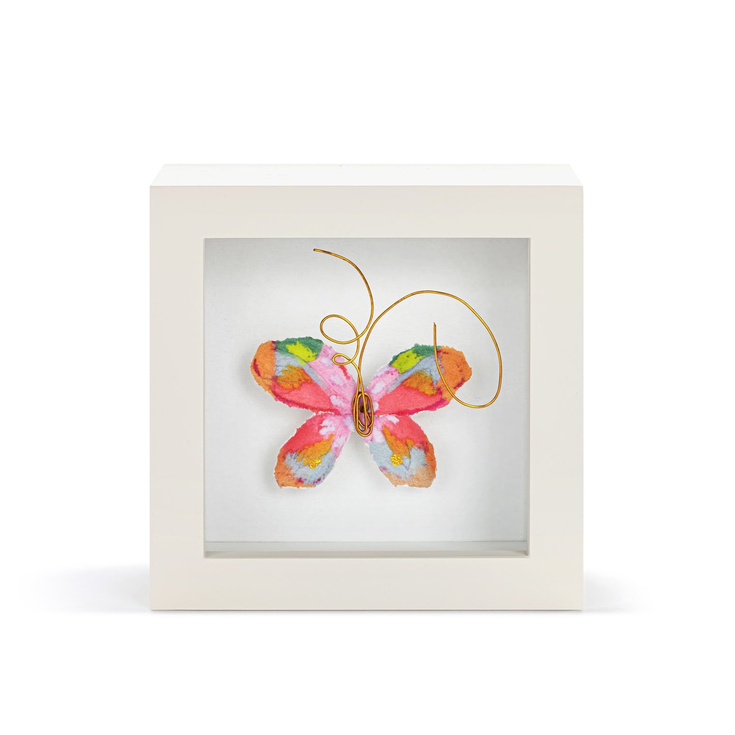 Living Boldly Pink Multi Butterfly Shadow Box - 4in