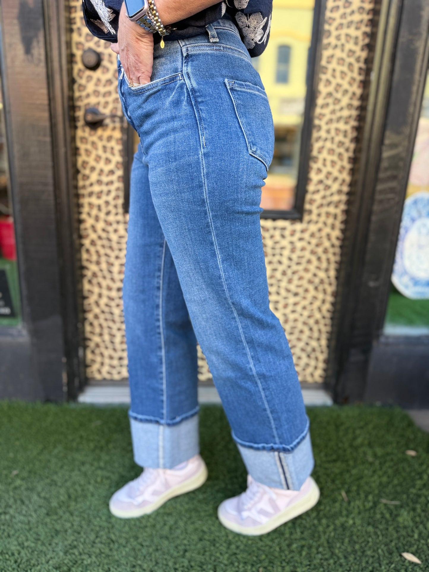 Blue Fairy - Super High Rise 90's Vintage Cuffed Flare Jeans