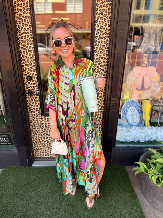 Enchanted Forest Button Down Dress