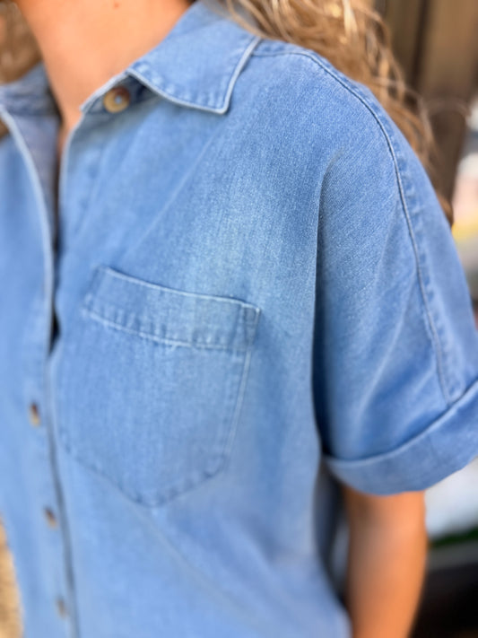 Abigail Tencel® Denim Short Sleeve Shirt