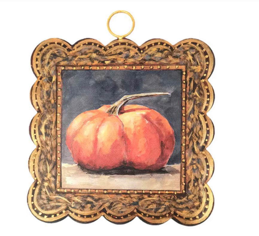 Mini Scallop Art Gilded Orange Pumpkin