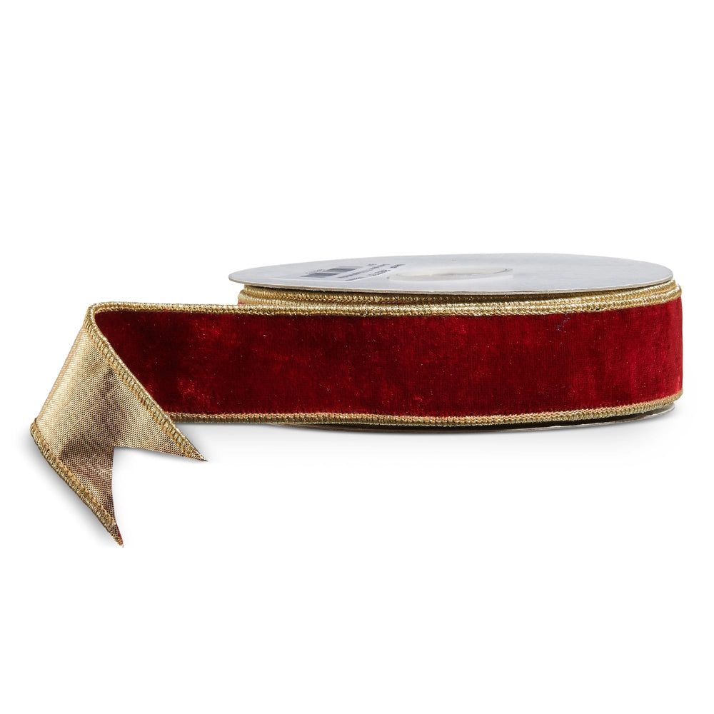 1.5" X 10 Yds Burgandy Velvet Wired Ribbon