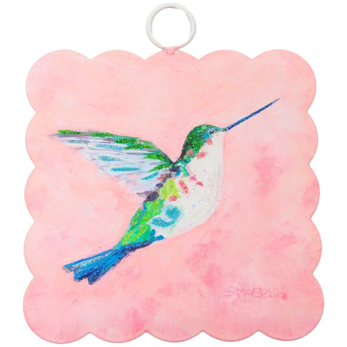 Mini Scallop Art Hummingbird