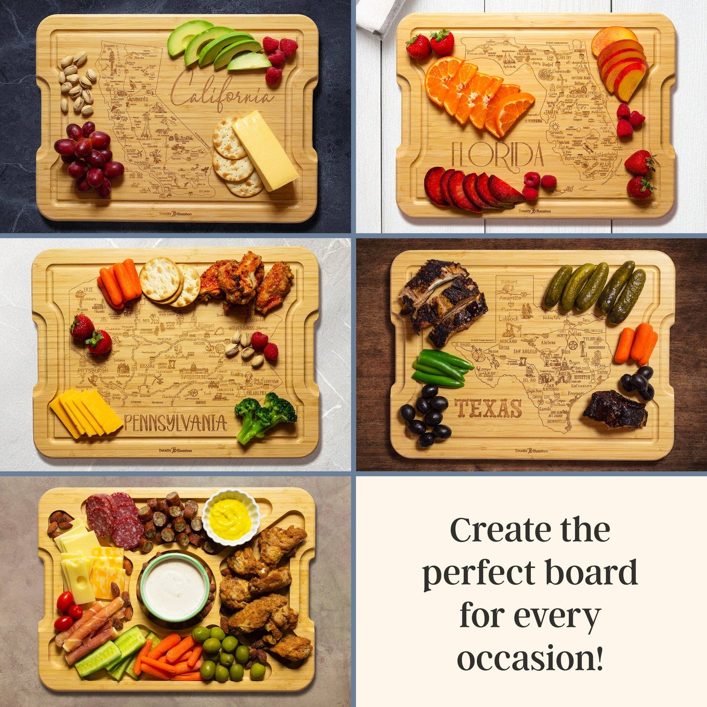 Flip, Serve & Store™ State Charcuterie Board with Lid: Texas