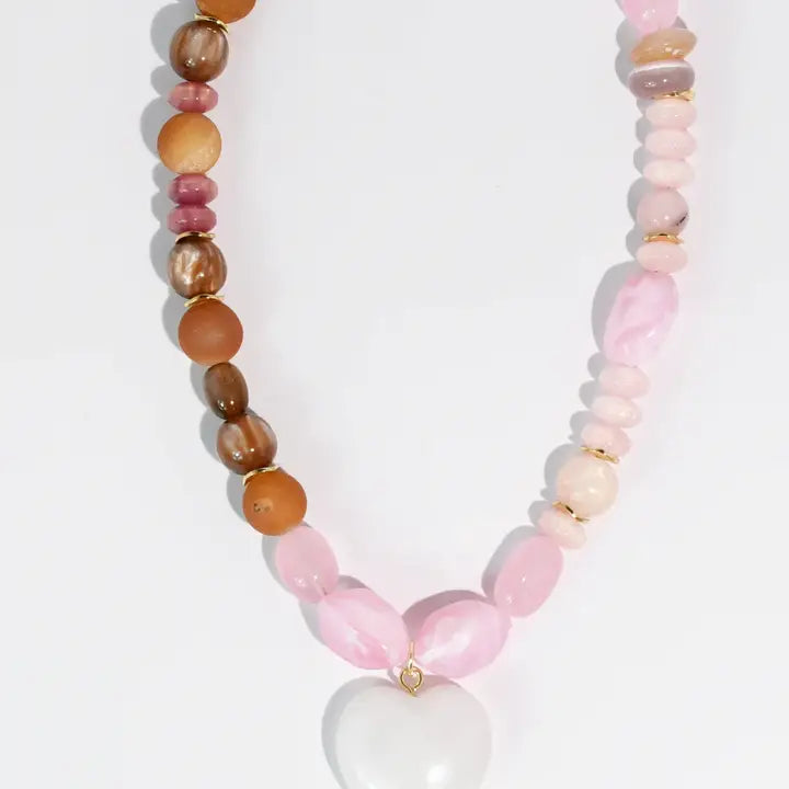Babe Gemstone Heart Necklace