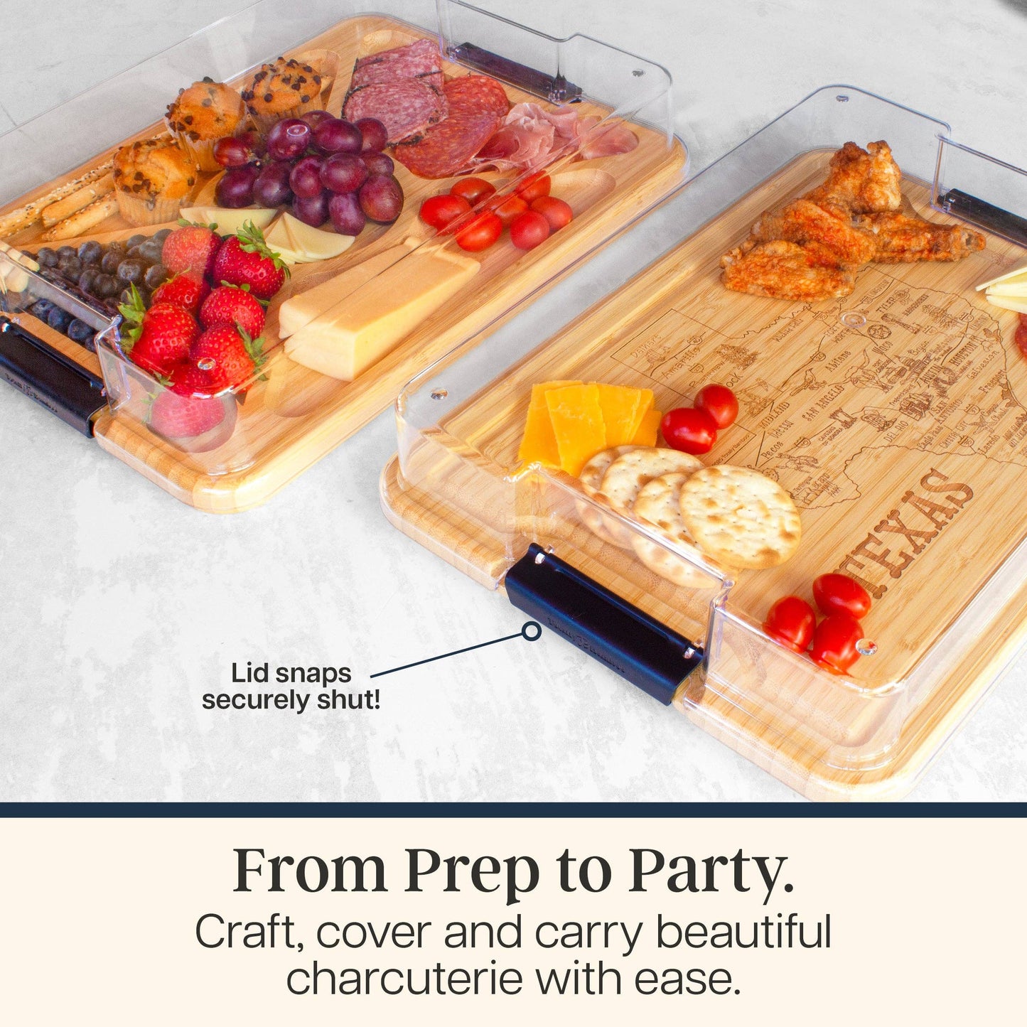 Flip, Serve & Store™ State Charcuterie Board with Lid: Texas