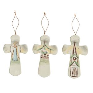 CERAMIC NATIVITY CROSS