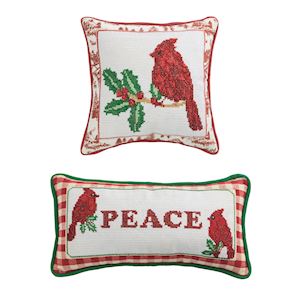 Cardinal Needlepoint Pillow