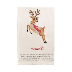 Comet Reindeer Poem Towel
