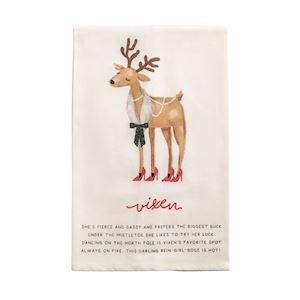 Vixen Reindeer Poem Towel