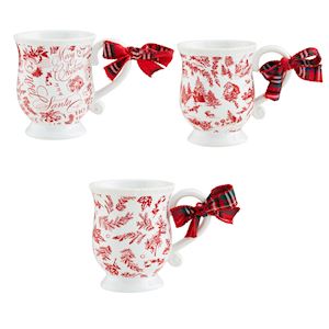 Holly Print Toile Mug