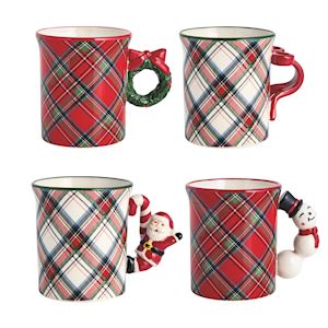 Tartan Figural Handle Mug