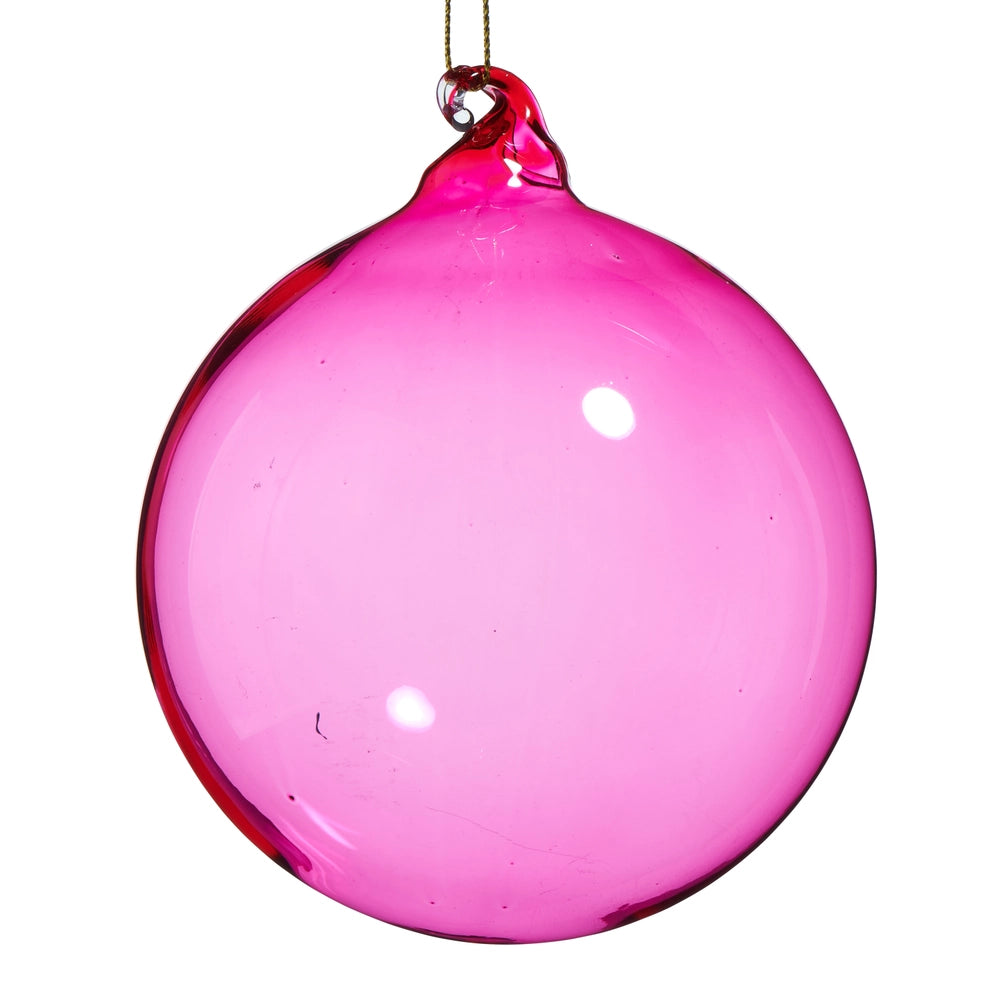 4" Opaque Blown Glass Ball Ornament
