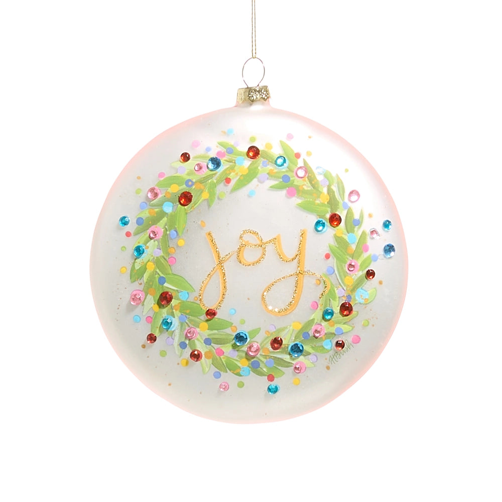 5" Confetti Joy Wreath Disc Ornament