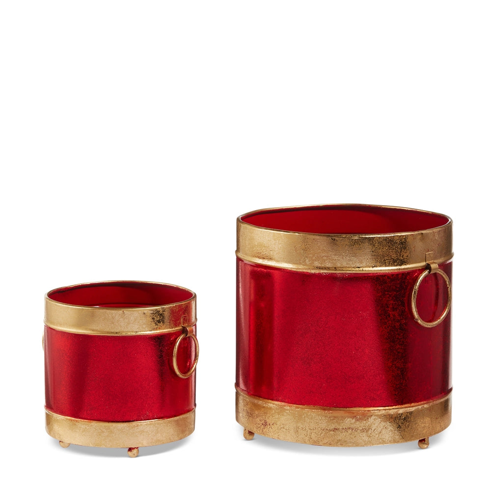 8" Red and Gold Containers