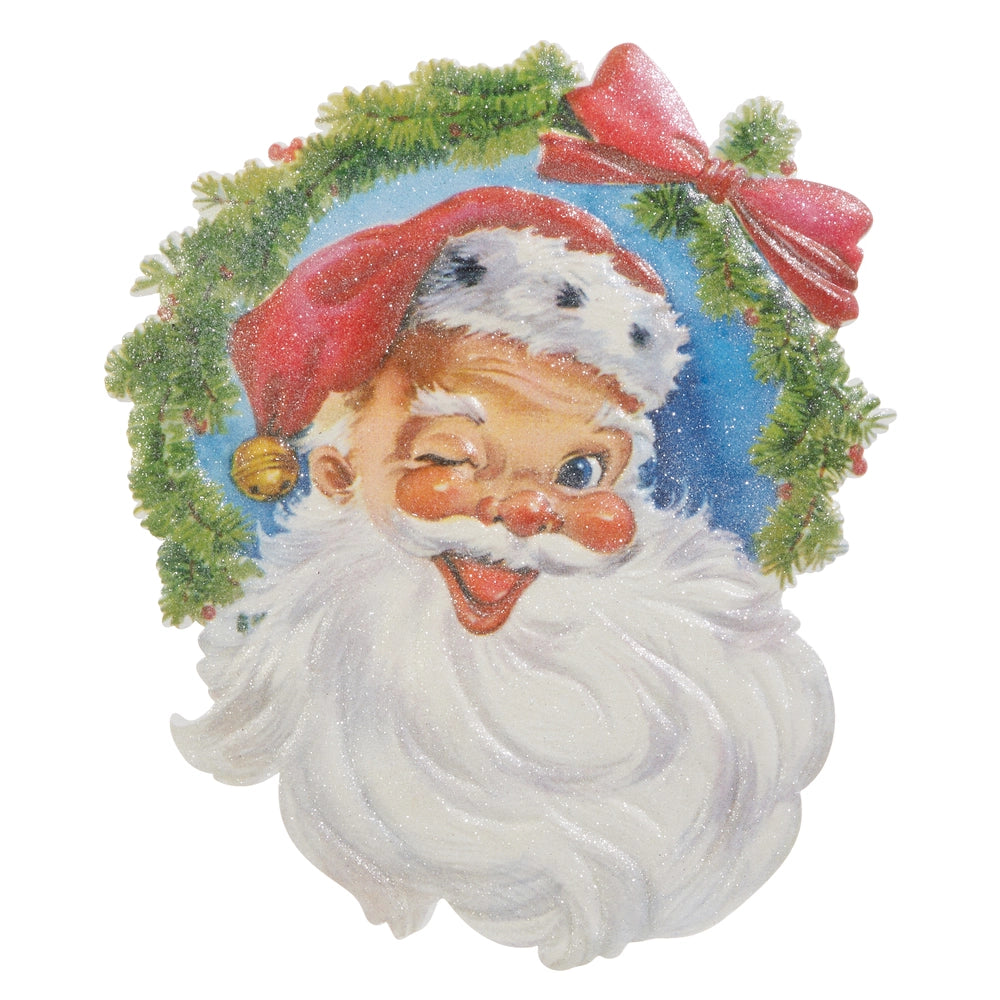18" Santa Head Cut Out Wall Art