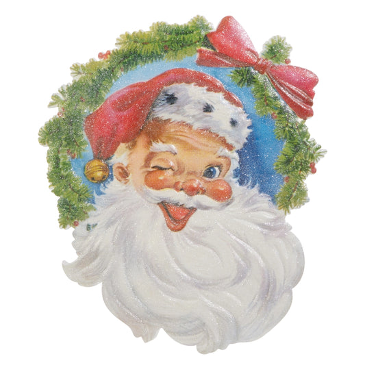 18" Santa Head Cut Out Wall Art