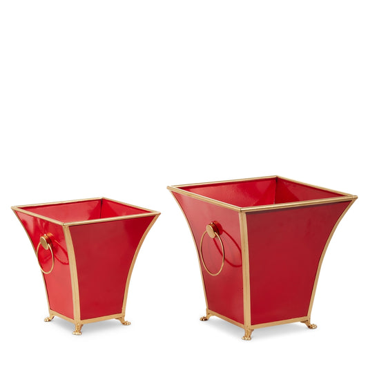 12.25" Red and Gold Cache Pots