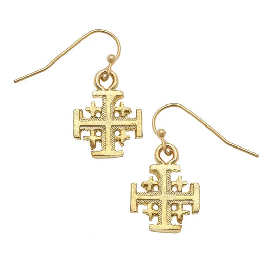 Gold Multi Cross Wire Earrings