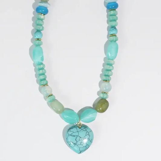 Mint Gem Heart Necklace