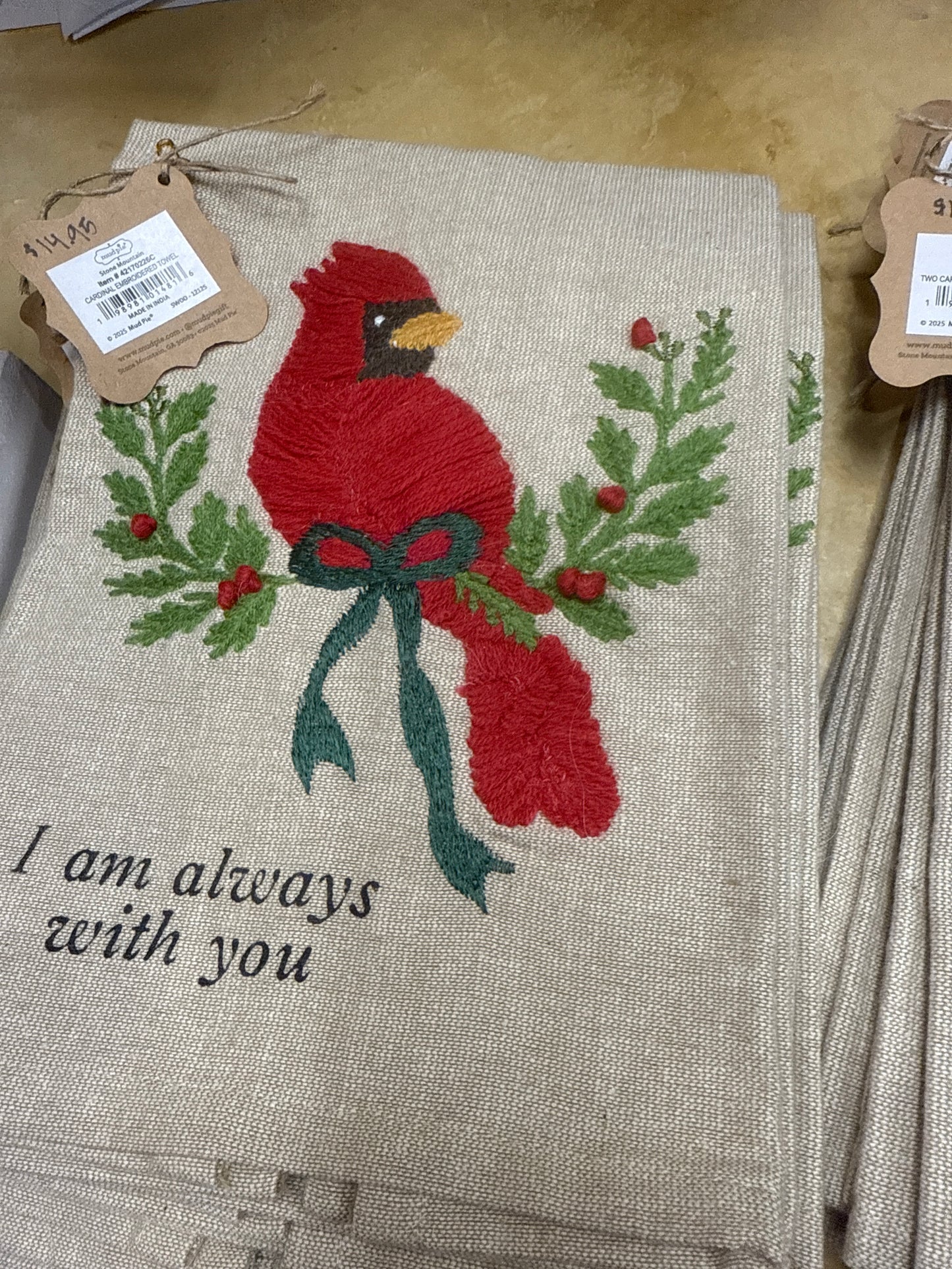 Cardinal Embordered Towel