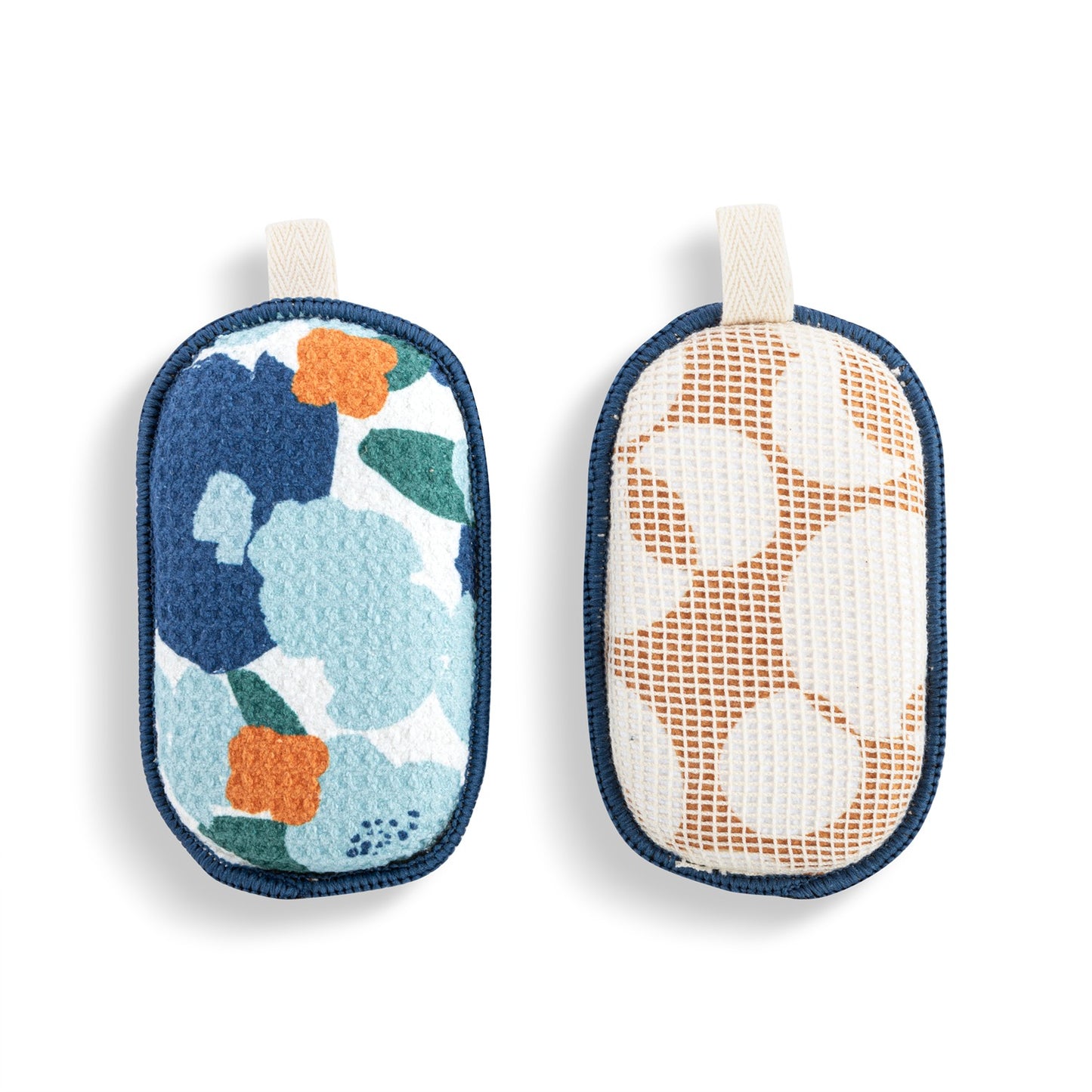 Blue Orange Poppy Absorbent Reversible Sponges Set of 2 - 3x5in