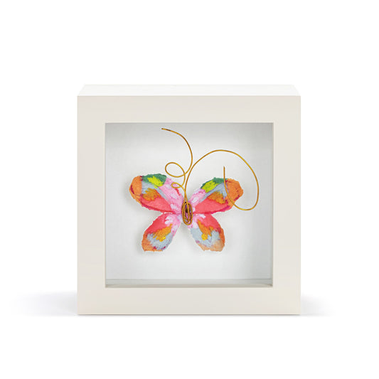 Living Boldly Pink Multi Butterfly Shadow Box - 4in