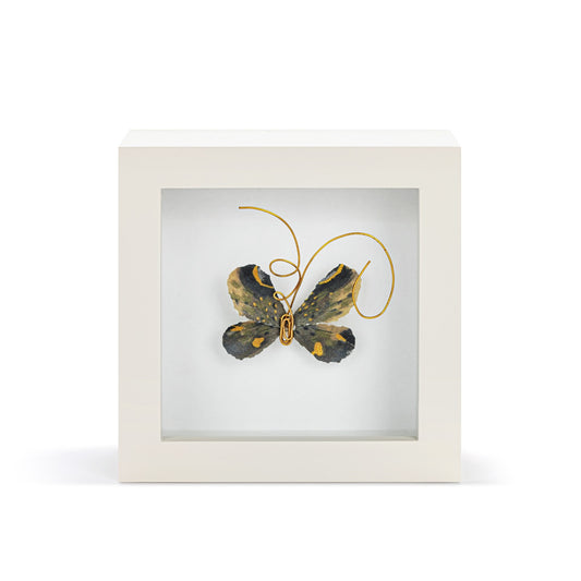 Heart of Gold Black & Gold Butterfly Shadow Box - 4in