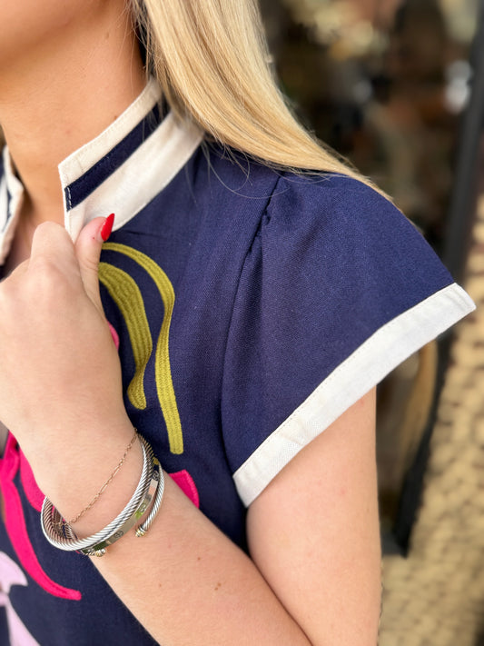 Fave floral and navy top