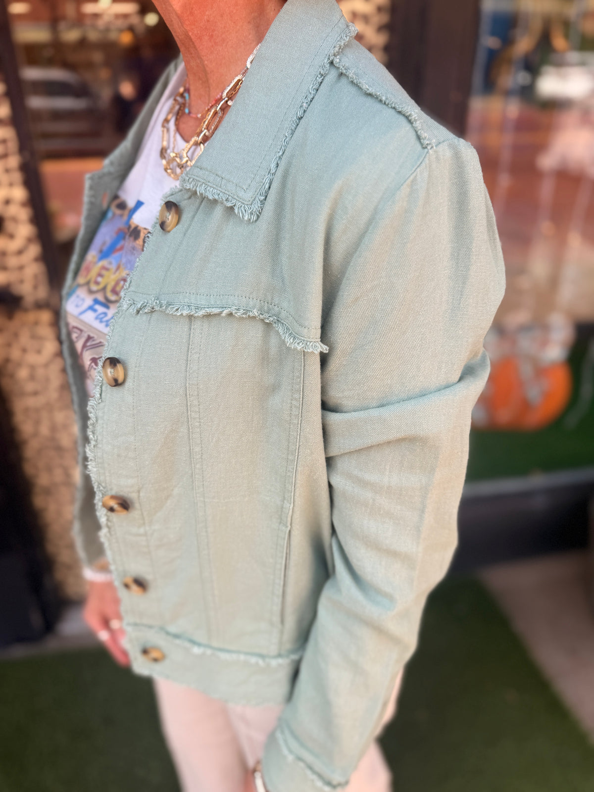 Relaxed Linen Blend Jacket