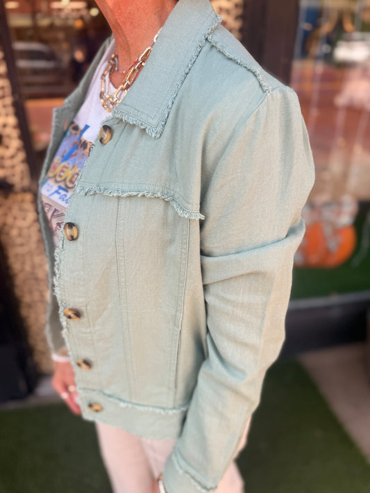 Relaxed Linen Blend Jacket