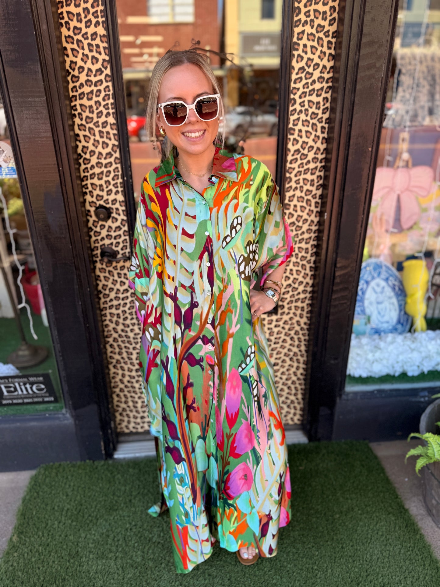 Enchanted Forest Button Down Dress