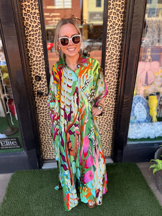 Enchanted Forest Button Down Dress