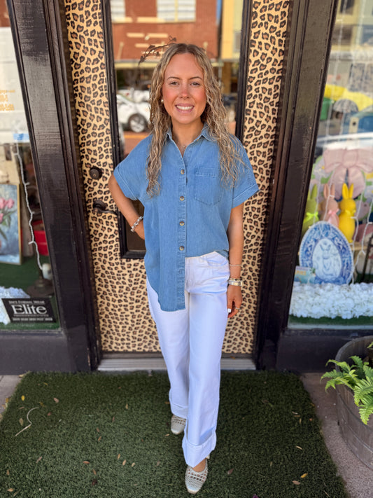 Abigail Tencel® Denim Short Sleeve Shirt
