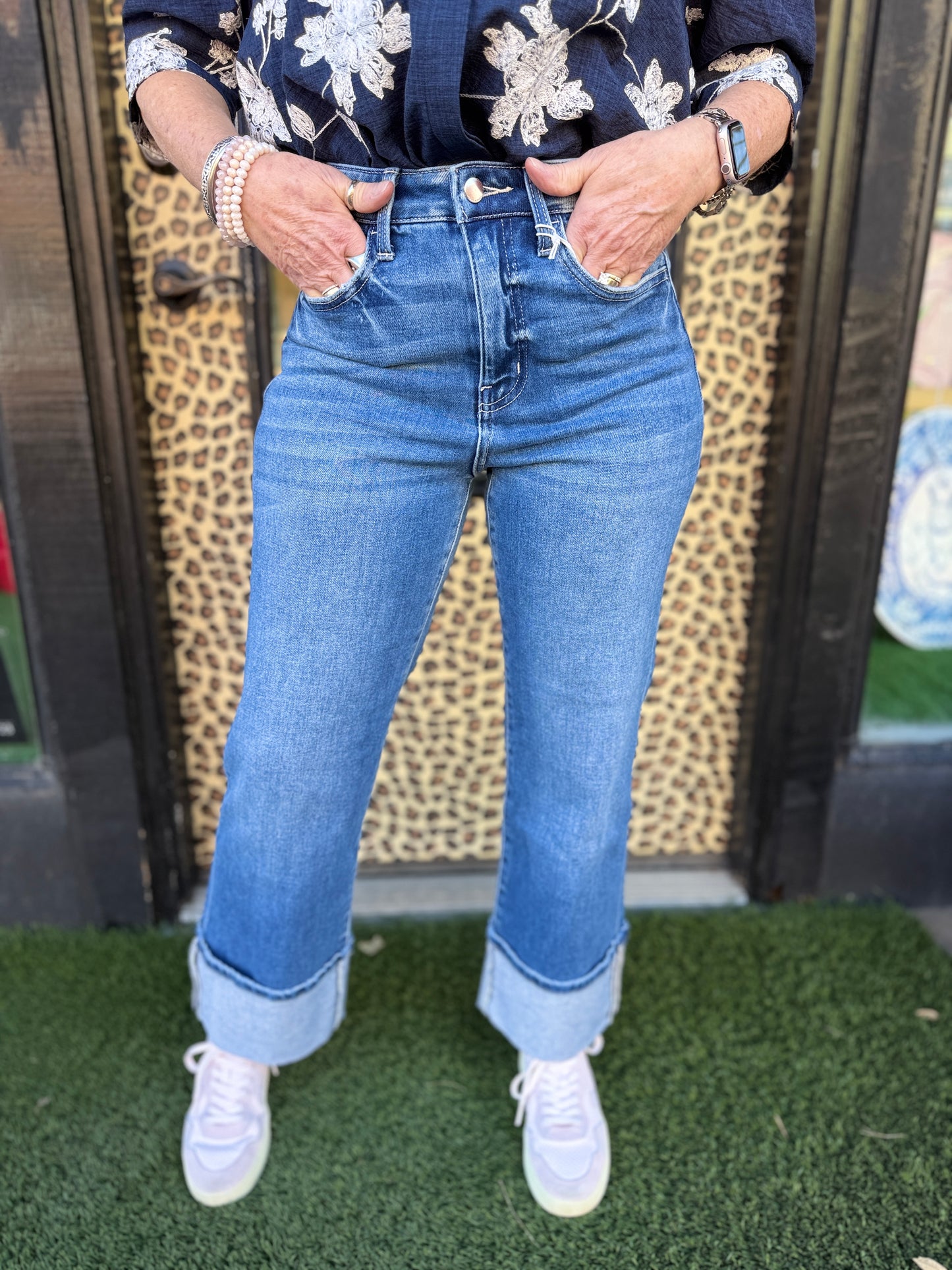 Blue Fairy - Super High Rise 90's Vintage Cuffed Flare Jeans