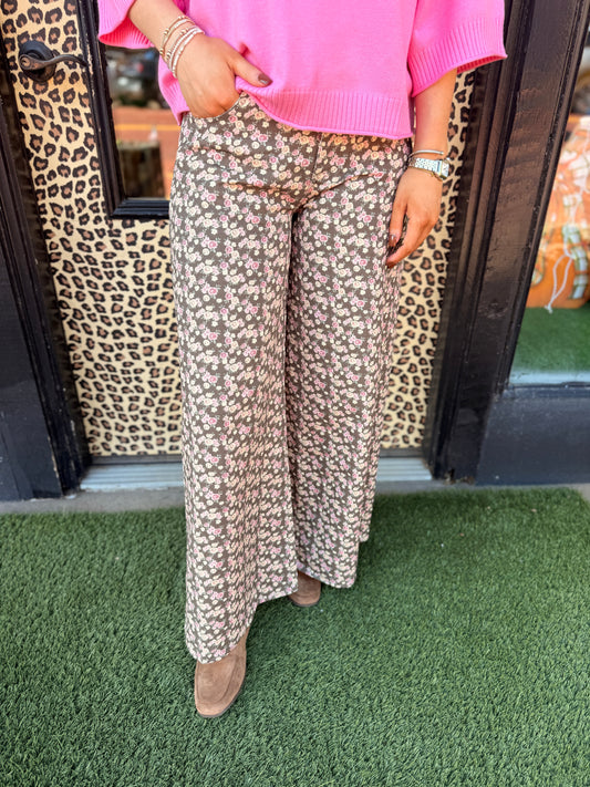 Mocha Floral Pants