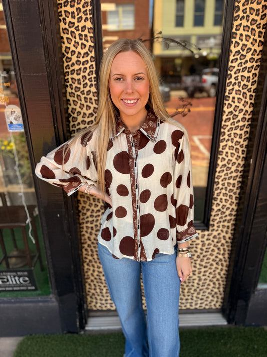 Fall into Polka Dot Top