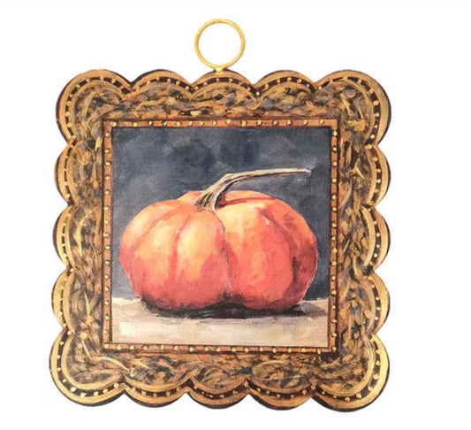 Mini Scallop Art Gilded Orange Pumpkin
