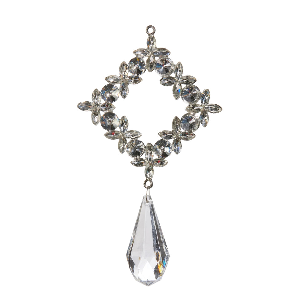 5.25" Square Crystal Drop Ornament