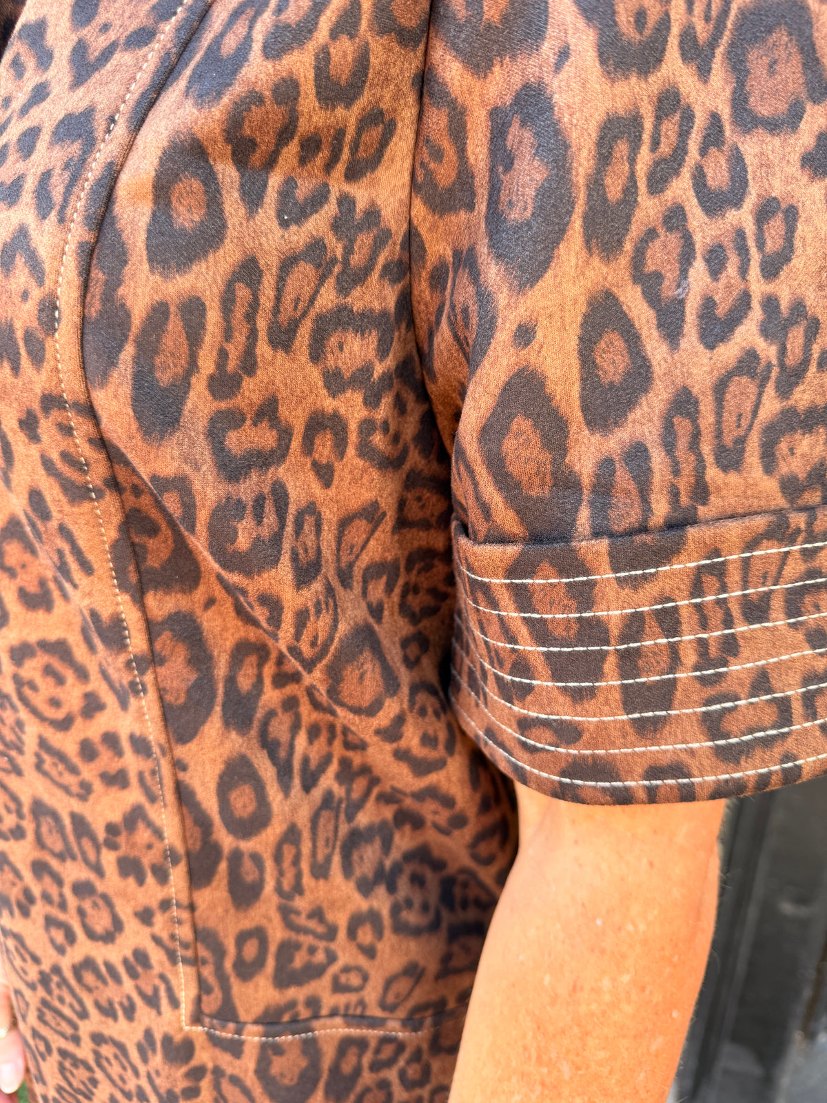 Suede leopard dress