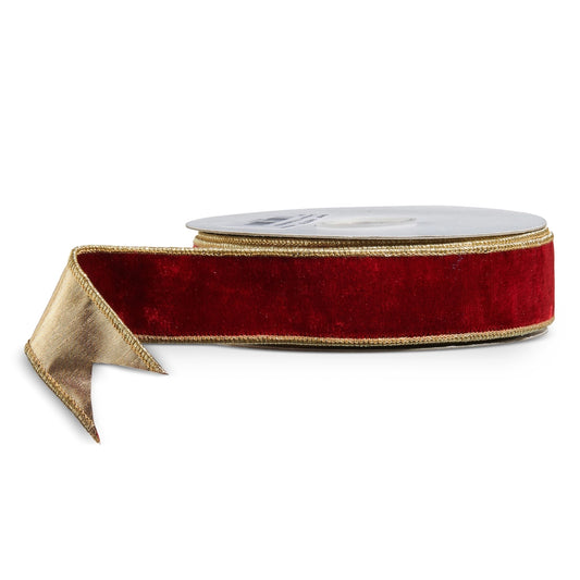 1.5" X 10 Yds Burgandy Velvet Wired Ribbon