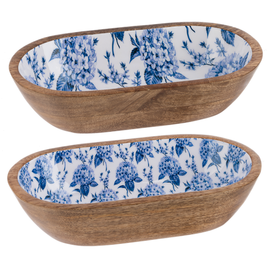 Oval Hydrangea Serving Bowl