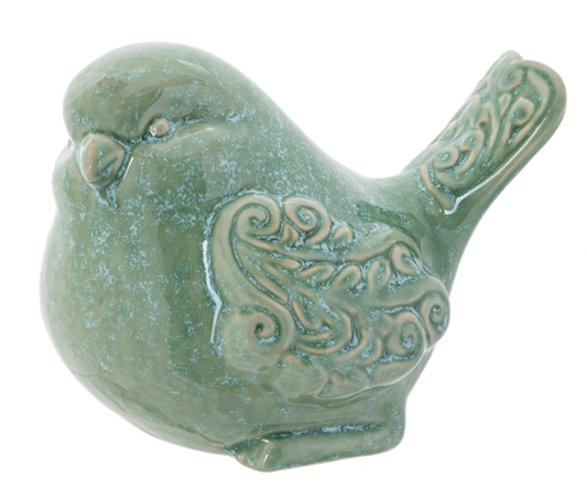Green Reactive Glaze Bird
